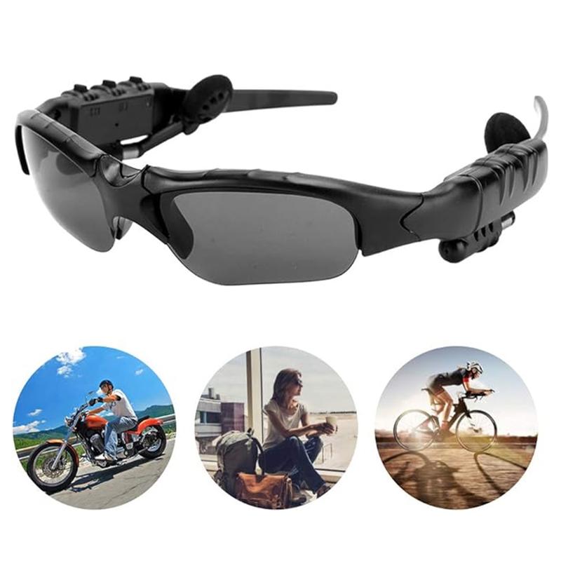 Smart Sport Sunglasses Wireless Bluetooth MP3 Polarized Lenses Music Sunglasses Bluetooth 5.0 Music Headphones Sunglasses Enhanced UV Protection for Sports, Outdoor, Driving & Cycling - Black