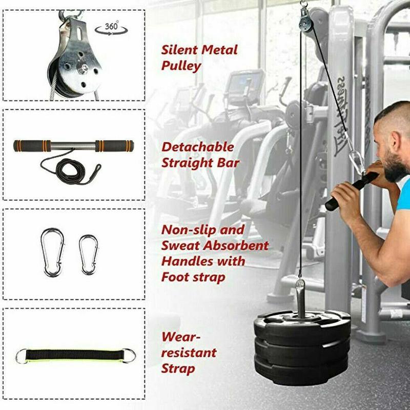 7 Pcs Fitness DIY Pulley Cable Machine Set Biceps Triceps Arm Strength Training