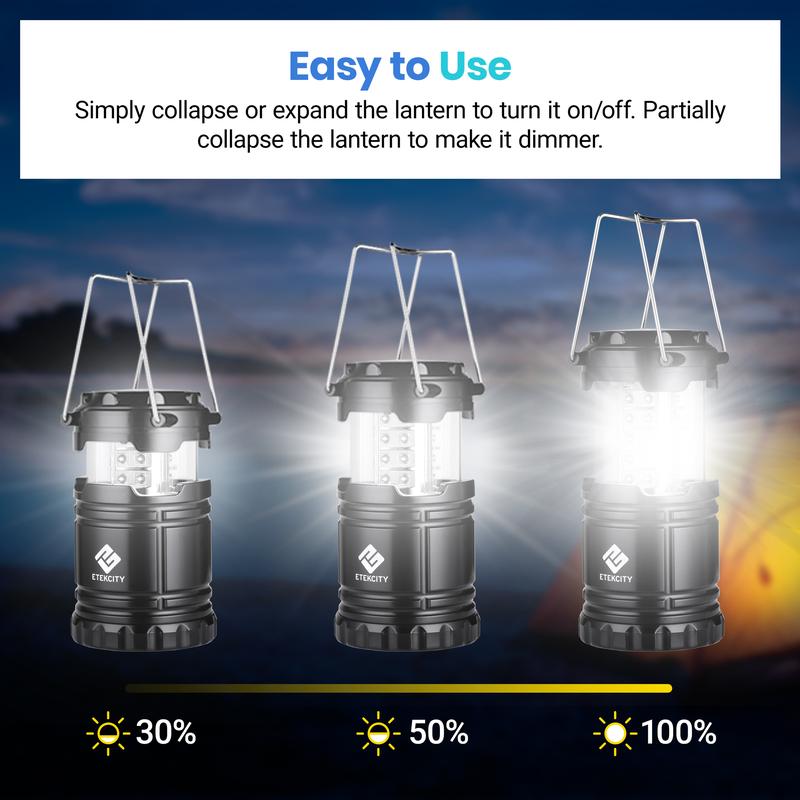 Etekcity Camping Lanterns, Battery Powered LED Emergency Lights for Hurricane Supplies, Tent Gear, Power Outages & Survival Kits (4-Pack) BlackFriday