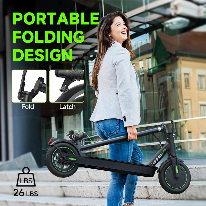  iswheel S9 Pro Portable Folding Electric Scooter - 19 Max Miles Range, 19 MPH Top Speed, 350W Motor, Cruise Control, Turn Signal, for Adults and Youth Commute