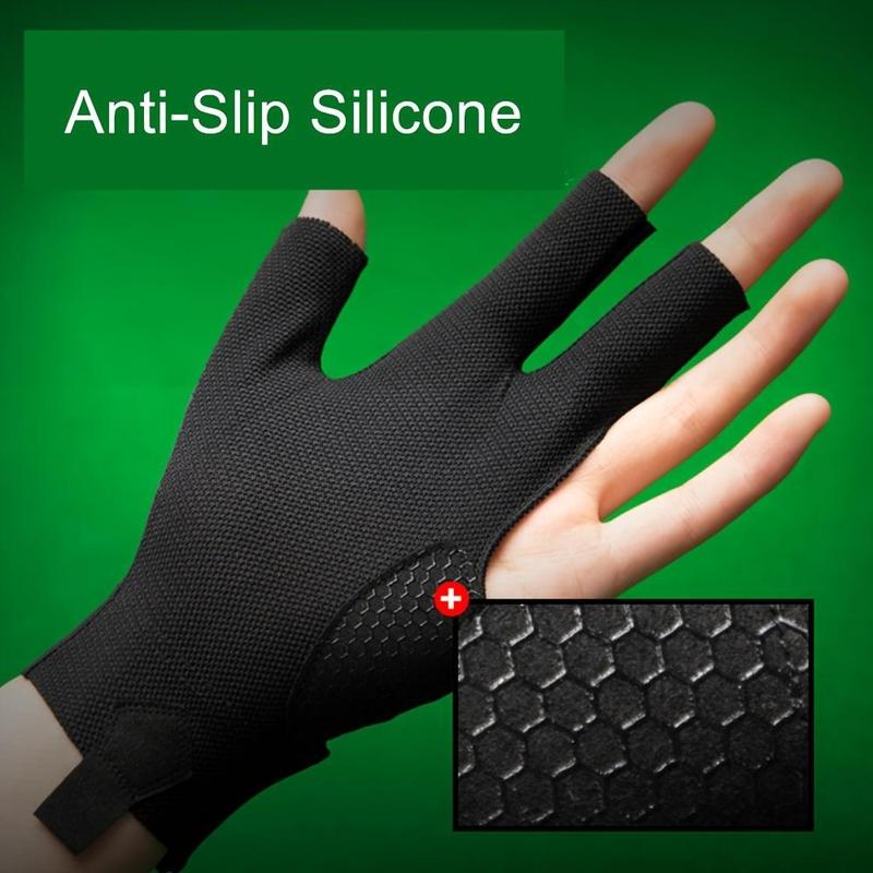 Billiard Snooker Sports Gloves, 3 Counts set Elastic Breathable Non-slip Billiard Gloves, Sports Gloves for Men & Women