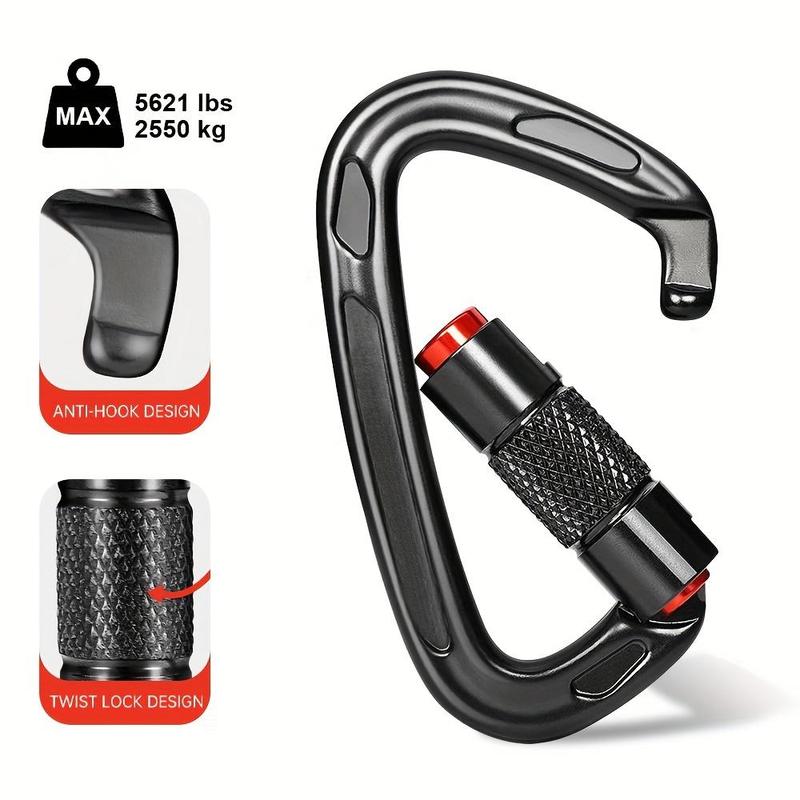 Durable 25KN Auto Locking Climbing Carabiner Clip, Portable Buckle for Rock Climbing, Rappelling, and Mountaineering, Safety Locking Mechanism for Secure Climbing Summer Gift, Summer Essentials, Cruel Summer, Christmas Gift