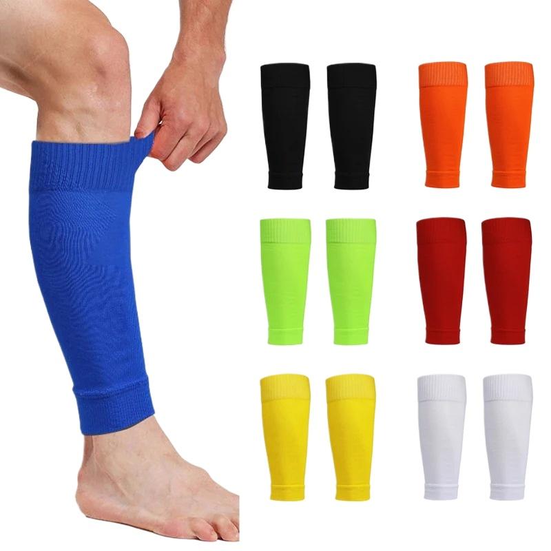 1Pair Soccer Football Leg Brace Socks Sleeves Breathable Sports Socks Adult Kids Shin Guards Calf Protection Socks Leg Cover