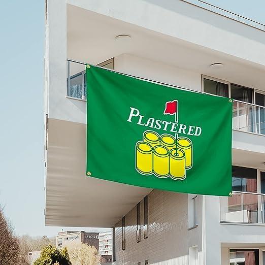 Plastered Golf Flag - 3 x 5 ft Flag for Dorm Room - Funny Golf Flag, Funny Flag, Golf Flags, Durable Polyester Flags, Flags for the boys!