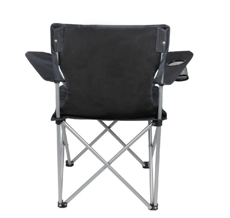 Adult Basic Quad Folding Camp Chair with Cup Holder, Black