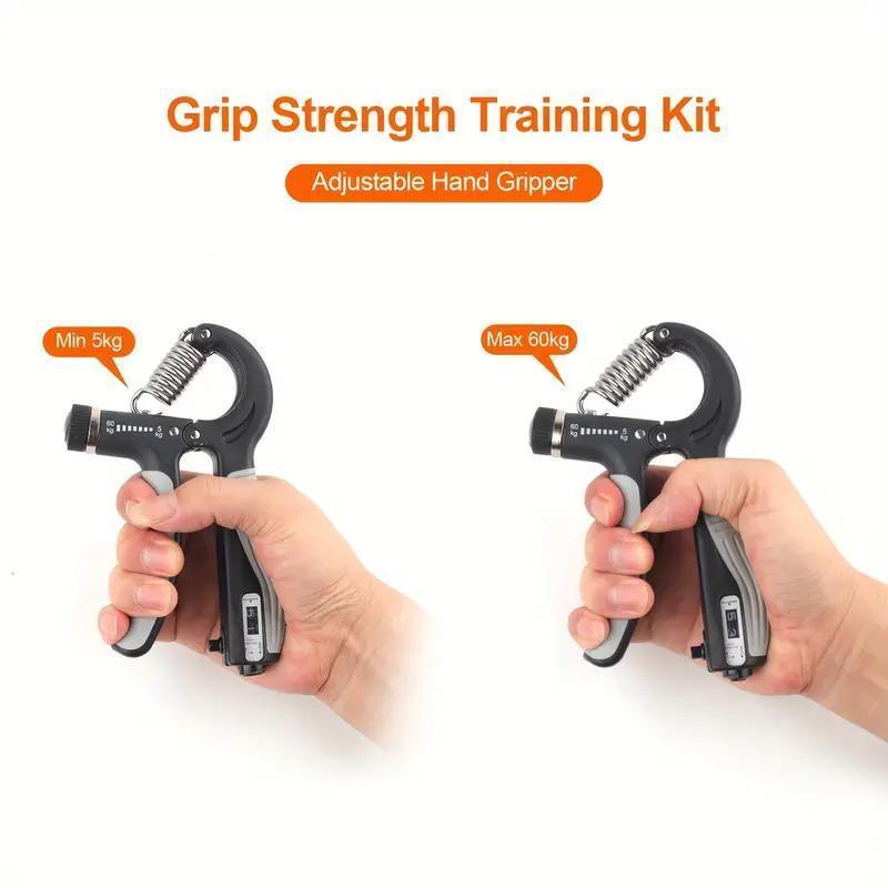 Grip Strength Training Kit, 1 Count Adjustable Grip Strength Trainer & 1 Count 3 Levels Finger Stretcher, Professional Hand Strengthener for Men & Women