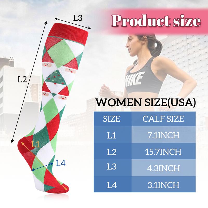 ANOTION 6 pack Nylon compression socks provide optimal support for women's circulation in running, Hiking and sports activities