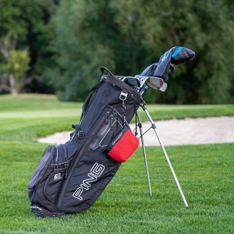 Red Pro Club Scrub - Golf Club and Golf Ball Cleaning Bag, Waterproof Clean Face Technology Liner, Detachable Clip, Machine Washable, Cleans Club Grooves, Dry Exterior (Neoprene or Microfiber Option Available) golf gift