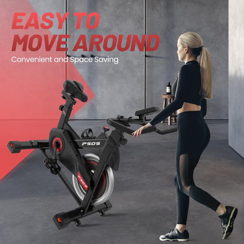 Exercise bike, home gym stationary bike, exercise bike with drive belt, with digital display and comfortable seat cushion for Cardio Workout