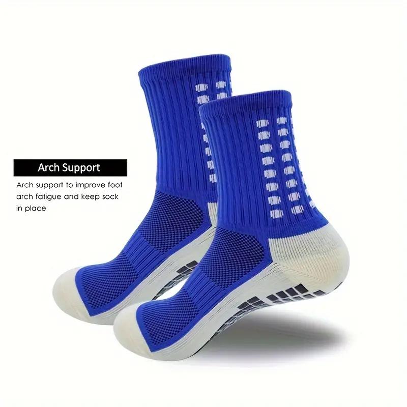 4 Pair Men's Soccer Socks Anti Slip Non Slip Grip Pads for Football Basketball Sports Grip Socks