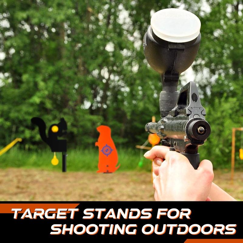 Steel Target Stand, 1 Box Foldable Durable Steel Construction Air Strike Enhanced Shooting Practice with 3 Visible Floating Targets, Christmas Gift