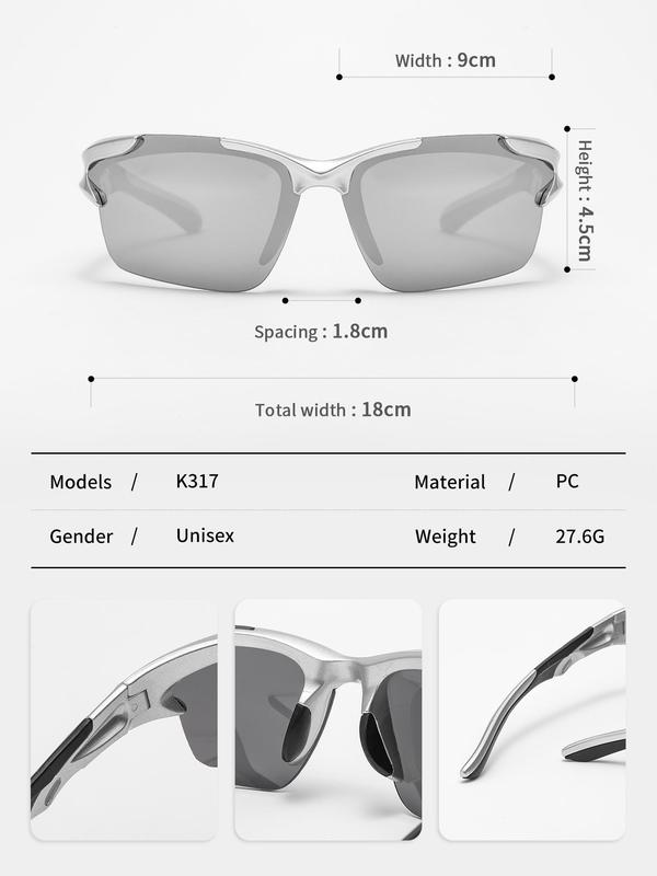 Unisex Plain Outdoor Sports Sunglasses, UV400 Sun Protection Cycling Glasses , Fashion Sports Eyewear