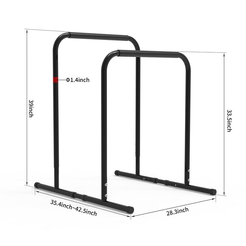 leikefitness Pull Up Dip Station Strength Training Dip Stands Station Tricep Dips Push-Ups For Home Gym