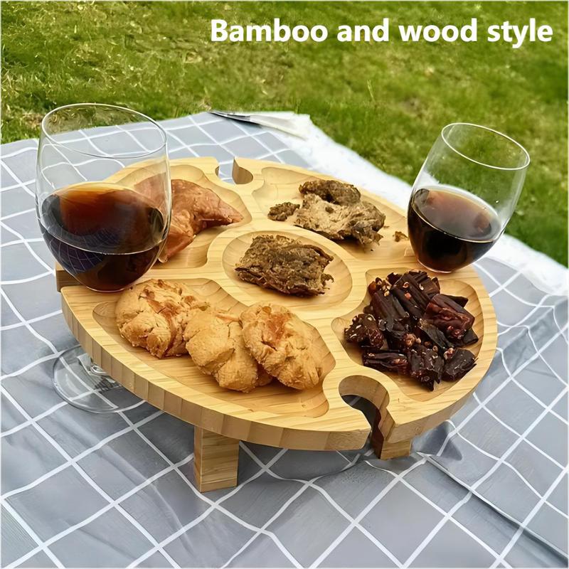 Wooden Snack Tray, Foldable Bed Tray Table, Portable Breakfast Tray for Sofa Eating, Drawing, Camping Tray for Home Kitchen Dining Room