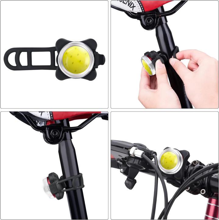 2Pcs USB Rechargeable Bicycle lights Set,Waterproof Outdoor Bike Light,Mini LED Headlight Taillight Bicycle Front & Rear Safety Warning Bicycle Lamp Waterproof for Road Mountain Cycling,Night Riding,Camping,Running,Hiking,Walking Dogs Fishing Lamp