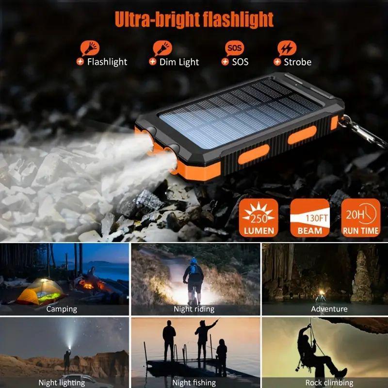 Solar Powered Phone Charger, Outdoor Camping Light, Waterproof LED Light for Hiking, Camping & Hiking Equipment