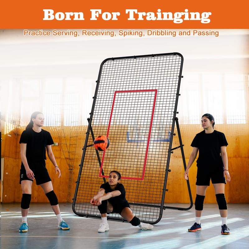 Adjustable Volleyball Rebounder Net 7x4ft - Durable & Portable Training Equipment with Steel Frame and High-Tension PE Mesh for Enhanced Spiking, Bumping Skills