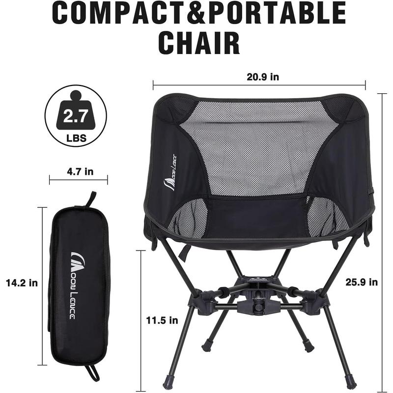 MOON LENCE Portable Camping Chair Backpacking Chair - The 4th Generation Ultralight Folding Chair - Compact, Lightweight Foldable Chairs for Hiking Mountaineering Beach camp chair