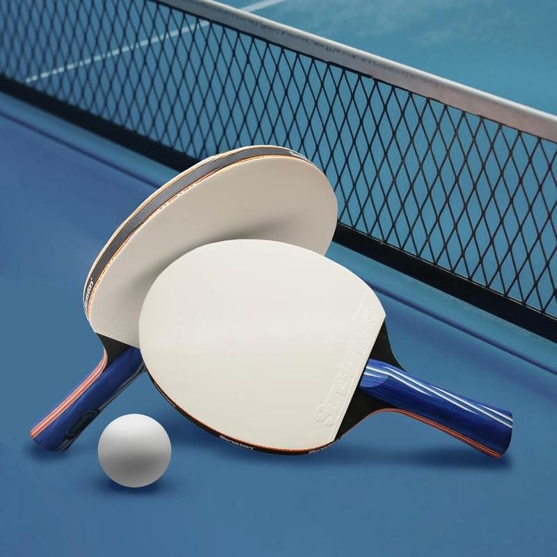 Ping Pong Paddles, Premium Table Tennis Racket Set of 2 with 3 Ping Pong Balls Indoor Outdoor Play