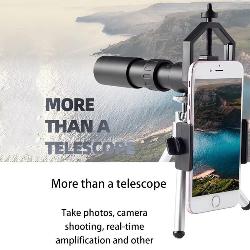 10-300x40 High Definition Monocular Telescope, Retractable Zoom Magnification Adjustable Telescope, Outdoor Hunting Camping Bird Watching Telescope