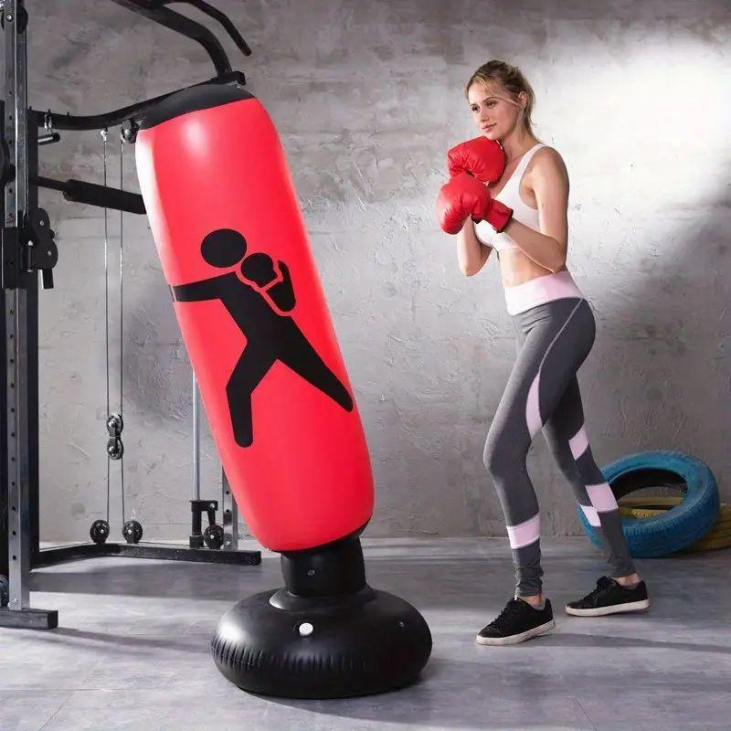 Inflatable Vertical Boxing Post, 1 Count Thickened Inflatable Punching Bag, Fitness Boxing Post For Home & Gym