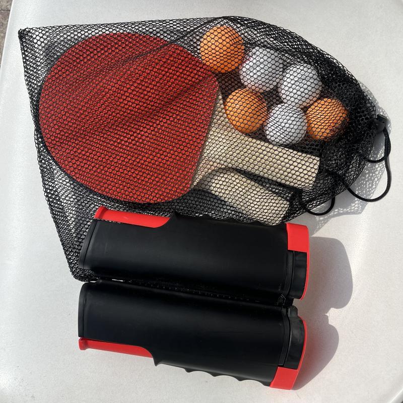 Ping Pong Paddle Set, Portable Table Tennis Set With Retractable Net, Table Tennis Training Set With 2 Rackets, 3 Balls And Carry Bag For Indoor Outdoor Games