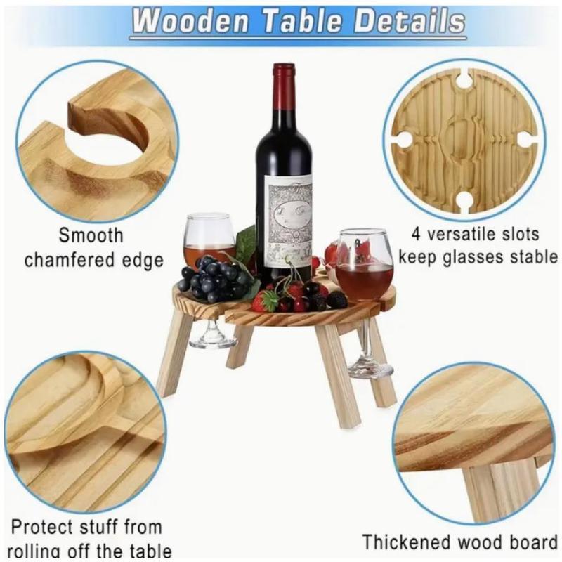 Wooden Snack Tray, Foldable Bed Tray Table, Portable Breakfast Tray for Sofa Eating, Drawing, Camping Tray for Home Kitchen Dining Room