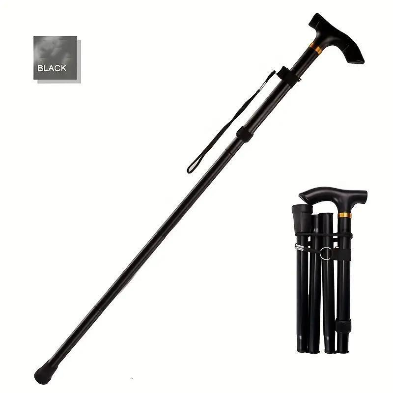 Foldable Hiking Stick, T-shaped Handle Hiking Pole, Portable Lightweight Hiking Stick for Outdoor Sports, Camping, Hiking, Mountaineering