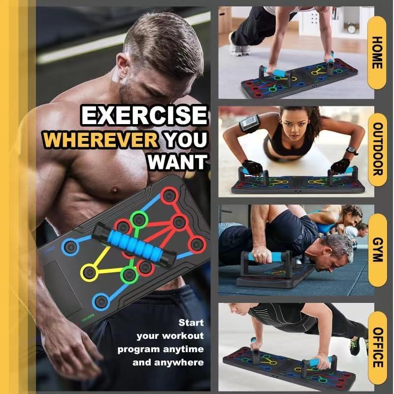 Solid Push up Board 15 in 1 Home Workout Equipment Multi-Functional Pushup Stands System Fitness Floor Chest Muscle Exercise Professional Equipment Burn Fat Strength Training Arm Men & Women Weights Berleng