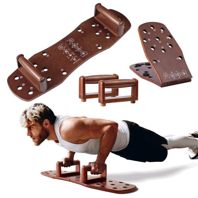 xCool Multifunction Portable Wooden Push-up Board, Large Foldable Home Gym Kit, Gift Idea for Men and Women