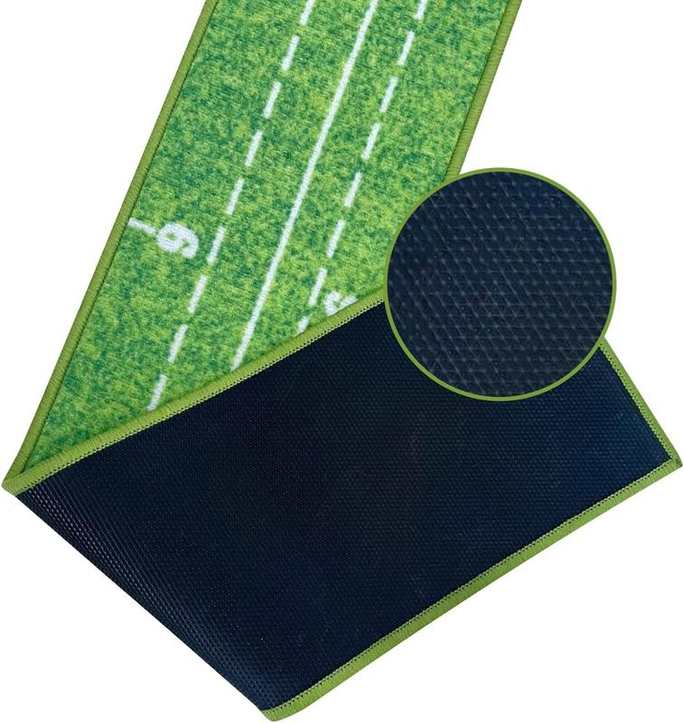 Golf Putting mat Green Indoor and Outdoor with Auto Ball Return,Game Practice Golf Gifts for Home, Office, Backyard Indoor Golf and Outdoor Use, Crystal Velvet Mat and Solid Wood Base