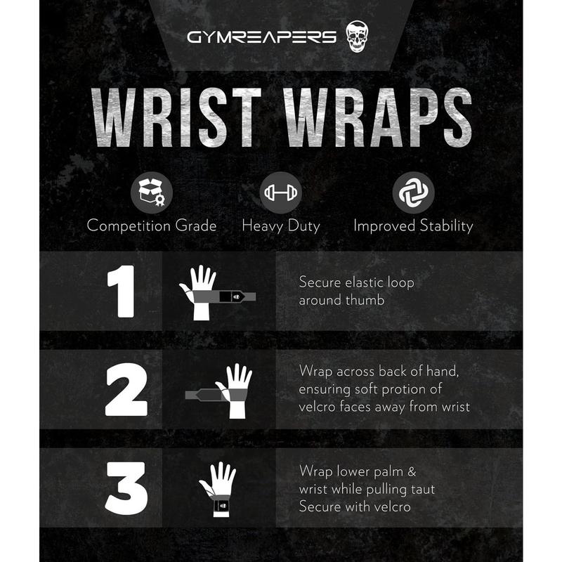 Wrist Wraps Weightlifting - Stiff Heavy Duty 18 inch Wraps With Thick Thumb Loop For Powerlifting, Bodybuilding, Cross Training, & Heavy Presses