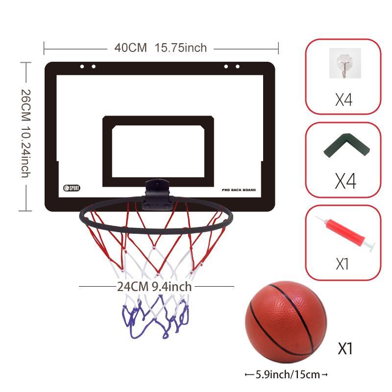 Indoor & Outdoor Basketball Frame (1 Set), Portable Basketball Hoop, Basketball Backboard, Basketball Backboard for Indoor & Outdoor Use