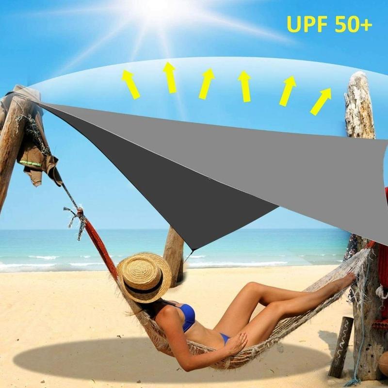 3mx3m Sun Shade,Ultra-Light Awning Set, Sunshade And Anti-Uv Coating, 210D Thickened Oxford Cloth Camping Waterproof Awning, Tarpaulin Tent Hammock Rain Fly Camping,UV Block for Backyard Pergola Porch Deck Garden Patio Outdoor Activities