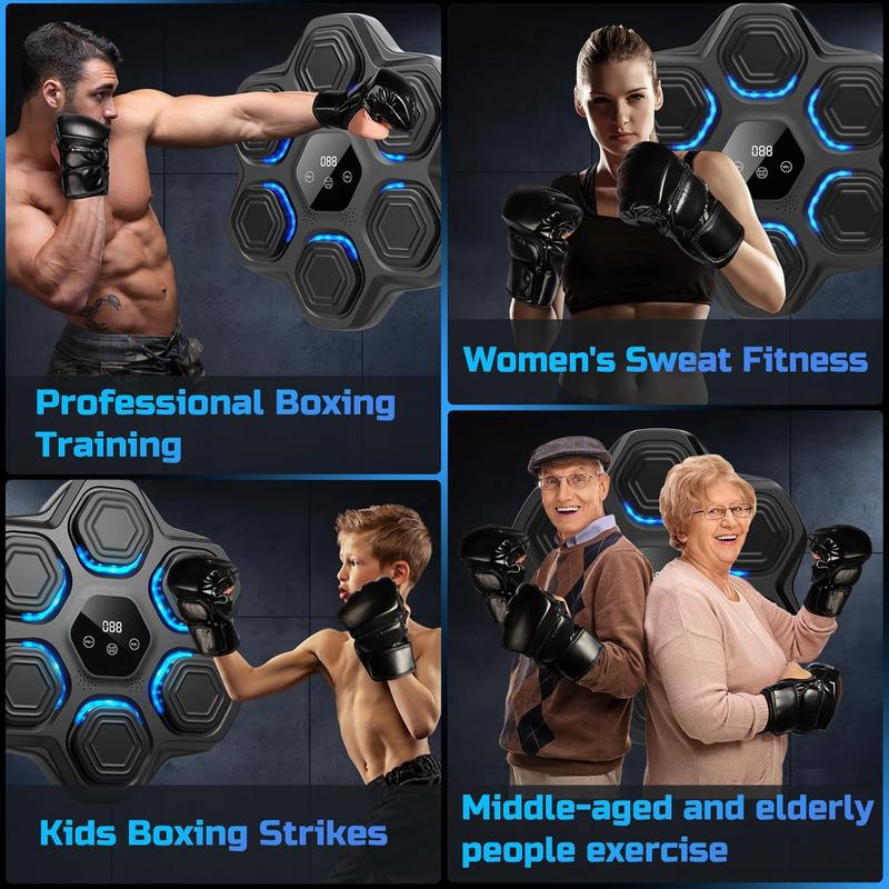 YHR 2024 Upgraded Smart Musical Boxing Machine with Boxing Gloves, Wall Mounted Smart Bluetooth Boxing Machine with LED Display, Home Fitness Musical Boxing Machine and Agility Training Equipment.