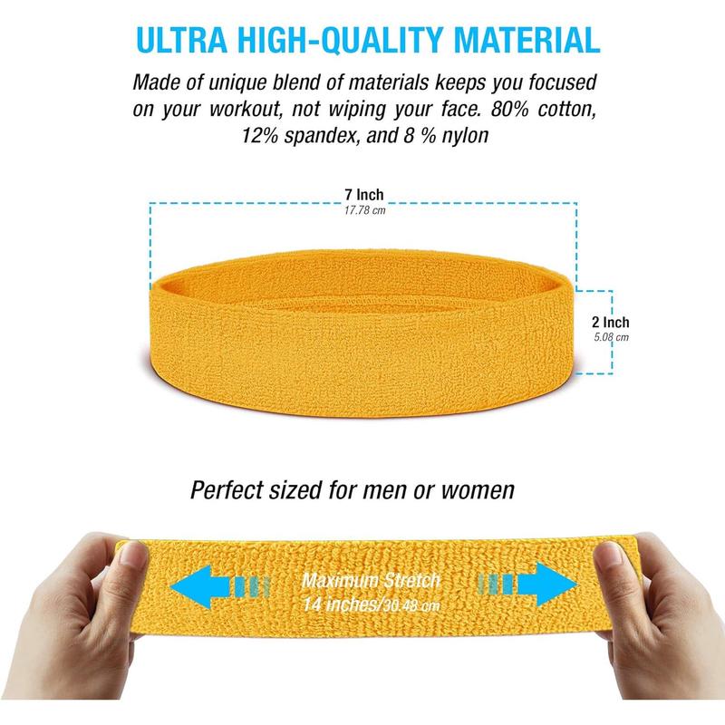 Men's and Women's Workout Headband, Moisture Wicking Sports Sweatband breathable sport