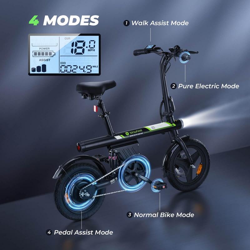 [Black Friday Sale] isinwheel U1 Electric Bike for Adults 500W Motor, 20 mph Folding Ebike, 14