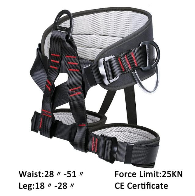 Climbing Harness Adjustable Thickness Half Body Harnesses for Fire Rescuing Caving Rock Climbing Rappelling Tree Protect Waist Safety Belts