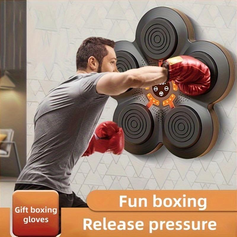 Smart Electronic Music Boxing Machine with Gloves - Wall-Mounted Training Equipment, USB Charging, No-Drill Installation, Suitable for Home, Indoor, Gym Fitness, Intelligent Punching Target for Stress Relief, ABS Material, Operating Voltage