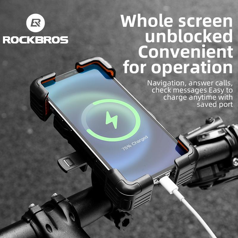 ROCKBROS Bike Phone Holder Mount, for 4.5''-7.1'' Phones, Quick Release Bike Phone Mount Handlebar Clamp, 360° Rotatable Bike Phone Holder