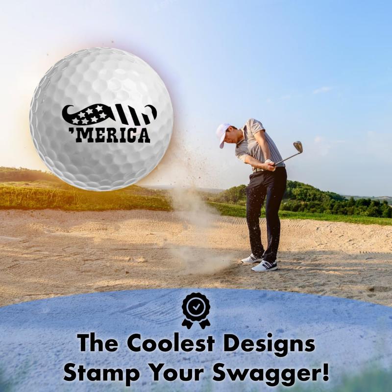 Revolutionize Your Golf Ball Identification with Ball Badge - The America Series Self-Inking Stamper, Marker & Durable Reusable Tool!