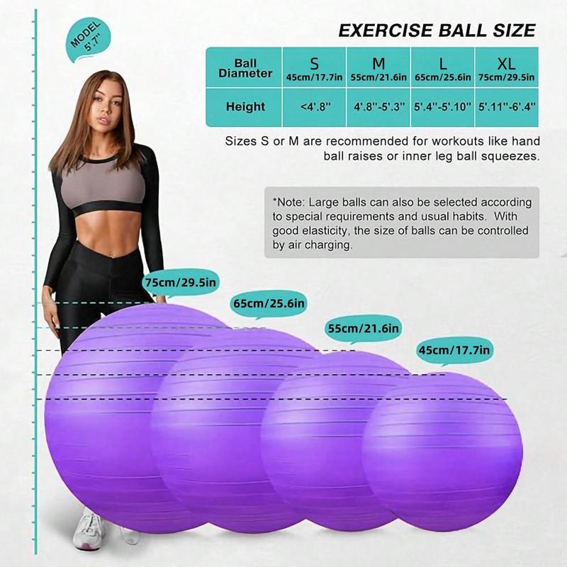 Explosion-proof Gym Ball, Thickened Yoga Ball for Home Gym Workout, Fitness Equipment for Women & Men