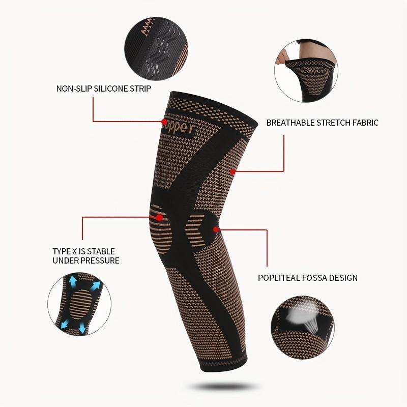 Knee Brace, 1 Pair Extended Breathable Knee Protector Pad, Sports Knee Protective Gear for Running Jogging Cycling, Climbing Accessories