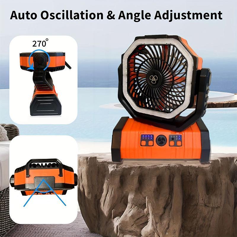 Portable 10000mAh Camping Fan with LED Lights, High Brightness Tent Light with Remote Control & Timing Function, Protable Fan, 4 Wind Speeds Fan for Outdoor Hiking Fishing