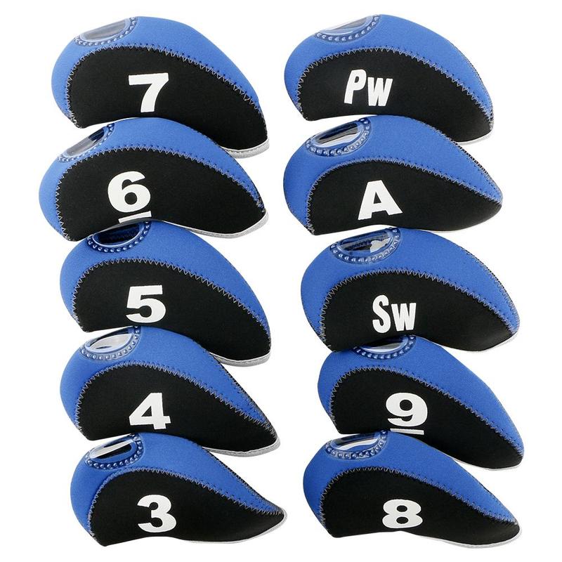 10pcs Golf Club Head Cover Set, Golf Club Dust-proof Protective Covers, Professional Golf Accessories For Enthusiasts