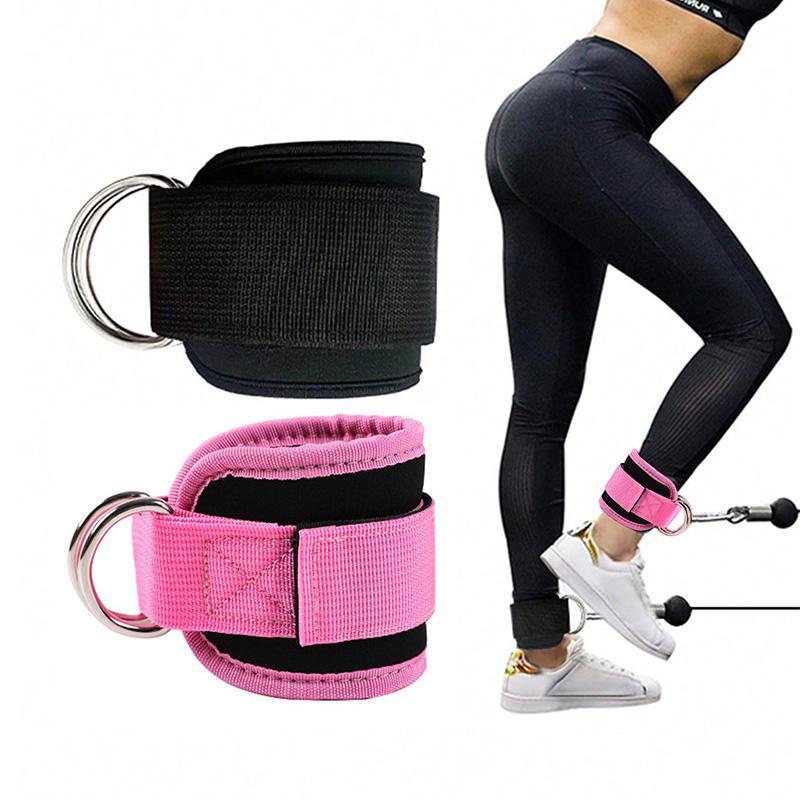 Ankle Strap, 2 Counts Ankle Strap with D-ring, Cable Machine Accessories, Fitness Equipment Accessories for Legs, Abdominal & Hip Exercise