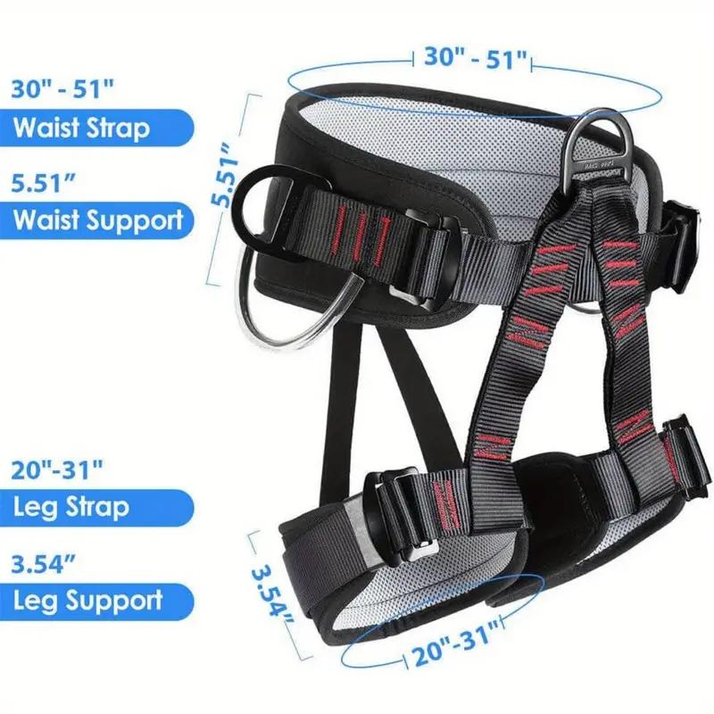 Professional Half Body Safety Belt - Safety Harnesses for Tree Climbing, Rappelling and Outdoor Adventures - Durable Thicken Climbing Gear for Men and Women