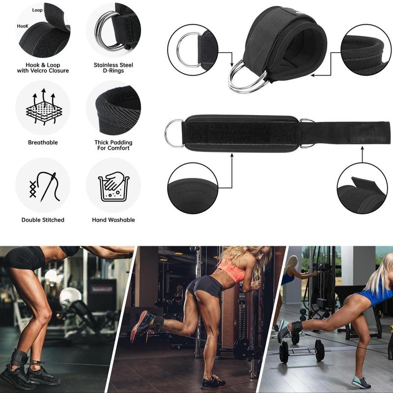 Ankle Resistance Band Set, 6 Counts Ankle Strap With Elastic Band, Sports Ankle Strap For Leg Training, Kicking Legs And Hip Training, Fitness Equipment For Home Gym, Christmas Gift