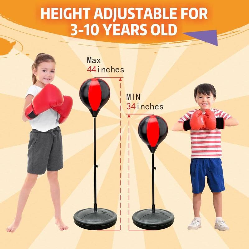 Punching Bag for ,  Boxing Bag with Stand, 3 4 5 6 7 8 9 10 Years Old Adjustable  Punching Bag, Boxing Equipment with Boxing Gloves, Boxing Set as Boys & Girls Toys Gifts