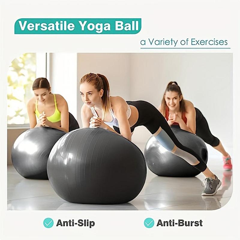 55cm Gym Ball, Thickened Durable Fitness Ball with Pump, Exercise Ball for Core Strength & Flexibility Training